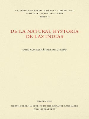 cover image of De la natural hystoria de las Indias